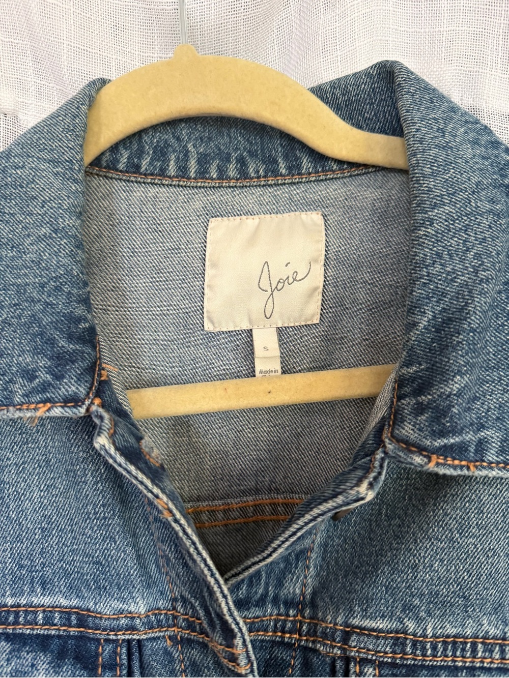Joie Blue Distressed Denim Jean Jacket - Picture 2 of 4